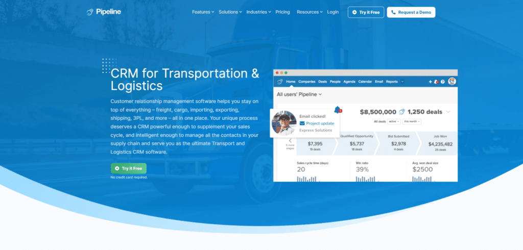 Crm for transport company