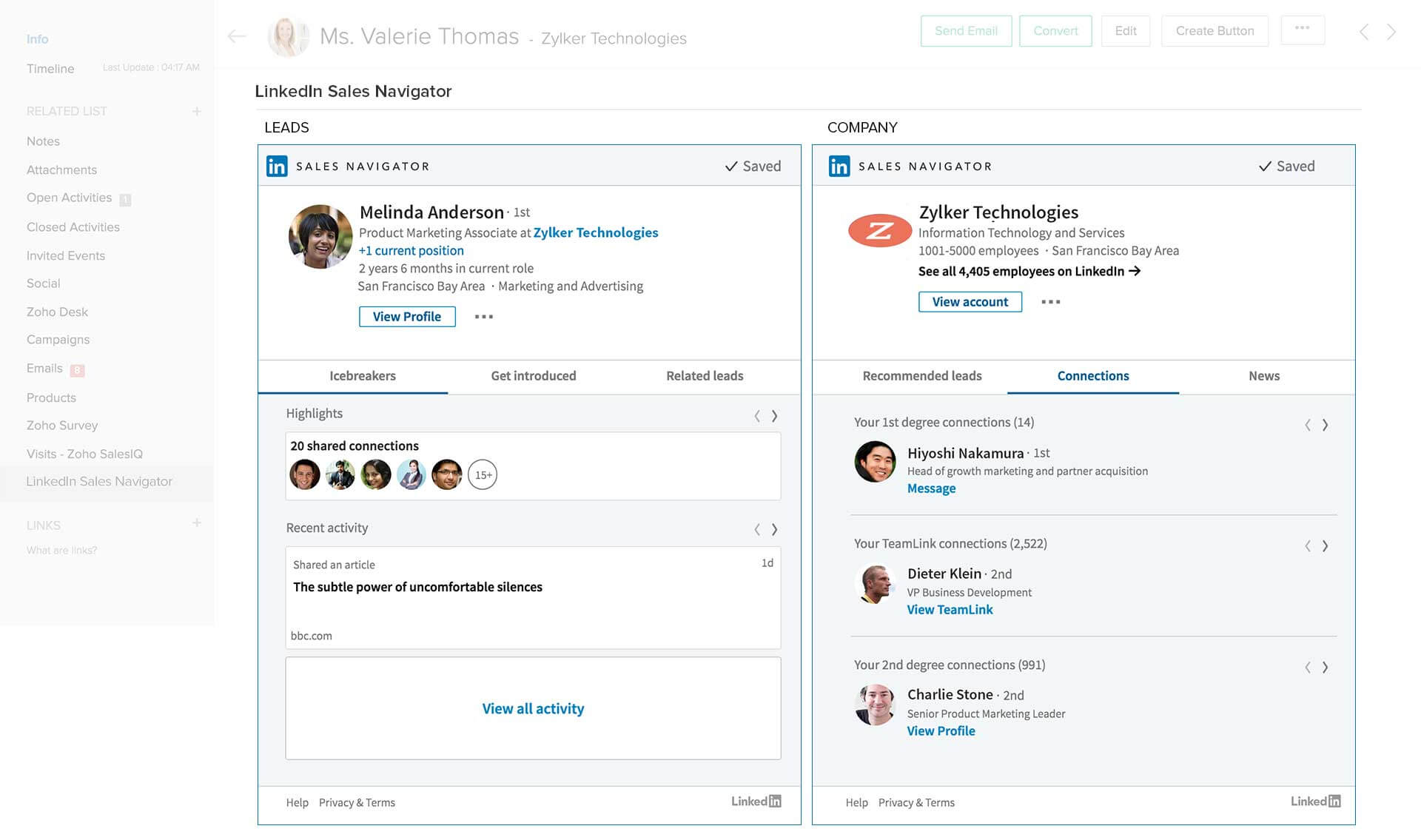 Sales navigator crm linkedin dynamics salesforce microsoft time integration professional save ms solutions day productive minutes business efforts addition clunky